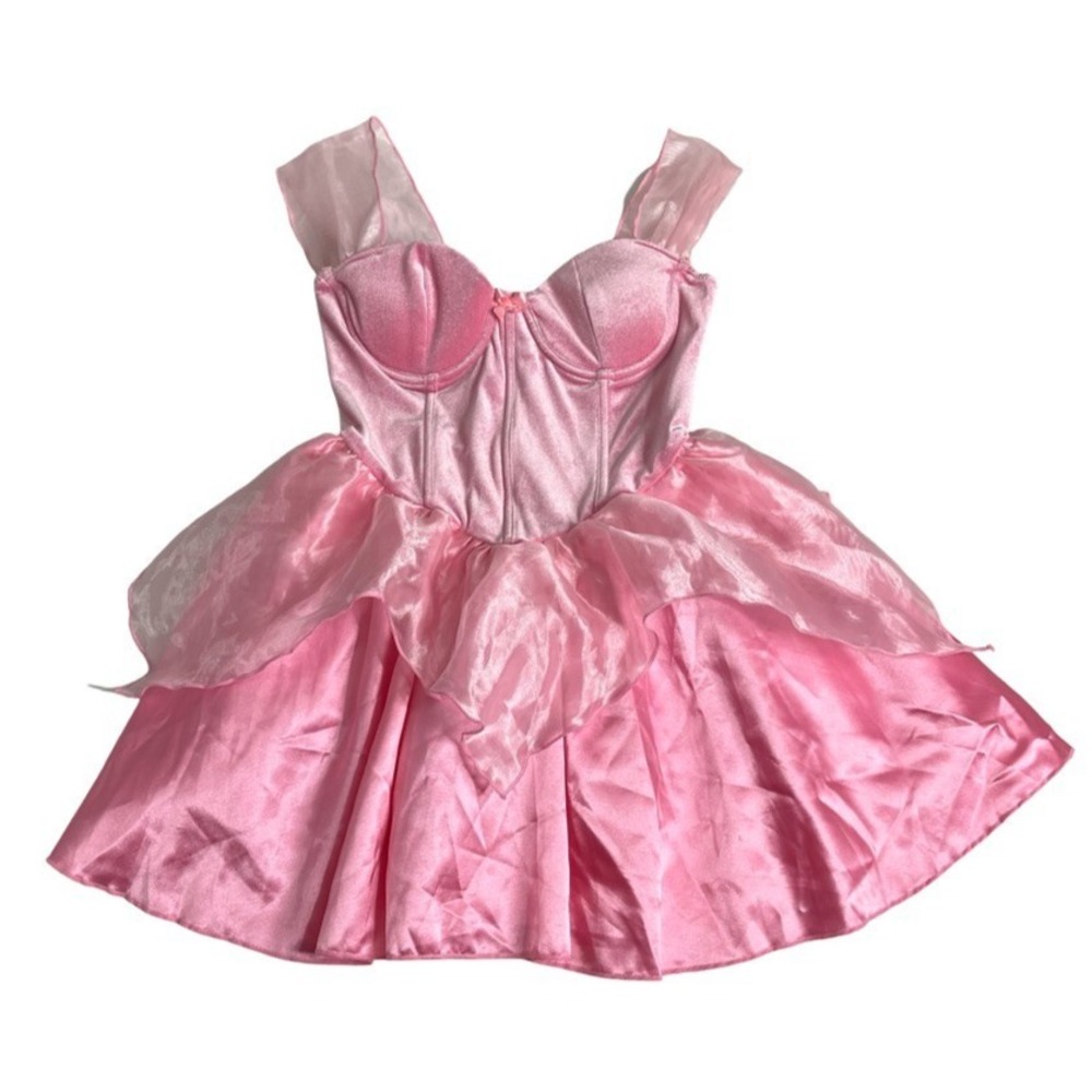 Dolls Kill Trickz N Treatz Pronounced Princess Costume XS Pink Aurora Corset